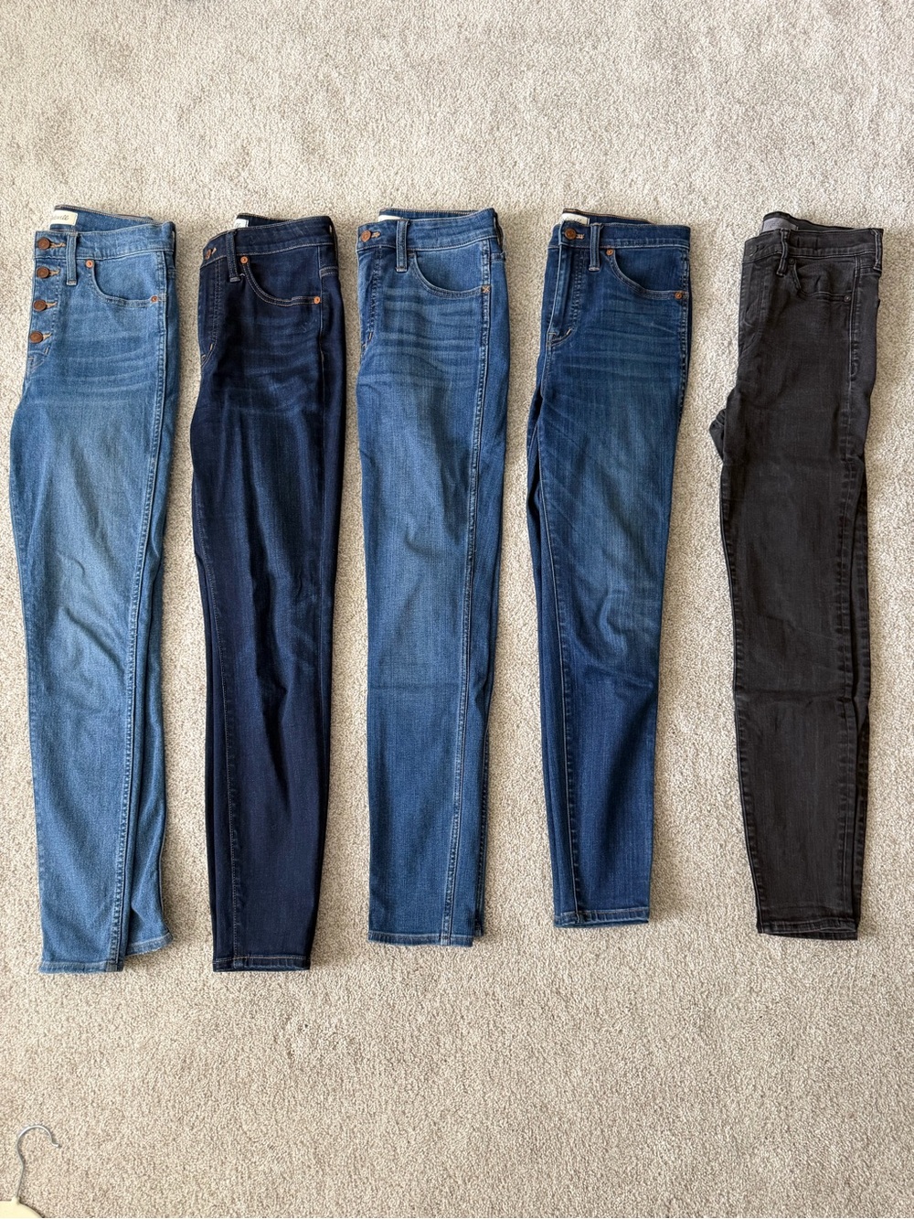Lot of 5 Madewell High Rise Skinny Jeans Sz 27